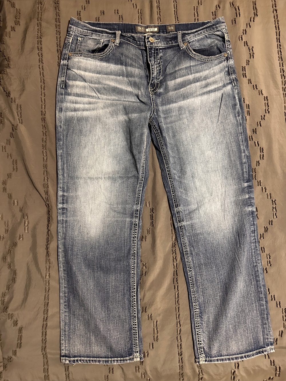 BKE Men's Light Blue Washed Bootcut Jeans
